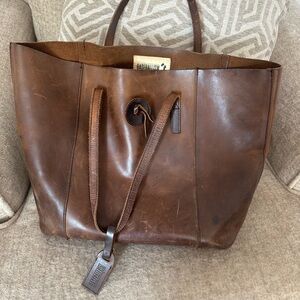 All leather baseballism tote bag made out of glove leather!